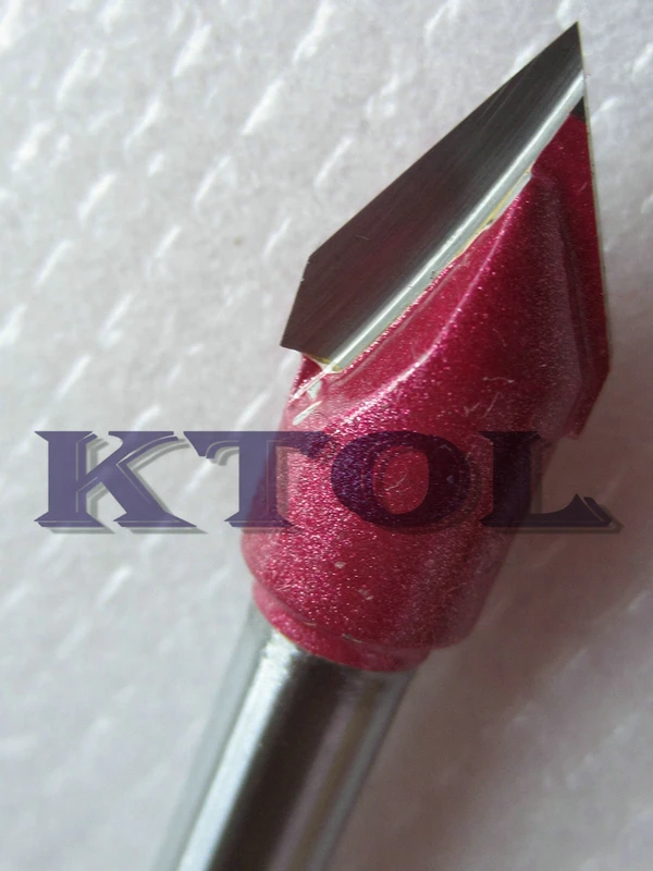 5pc 6x10mm 60 Degree V Groove Router Bit Tungsten Carbide Milling Cutter Woodworking Tools 3D Wood Engraving Bits CNC Mill Tool