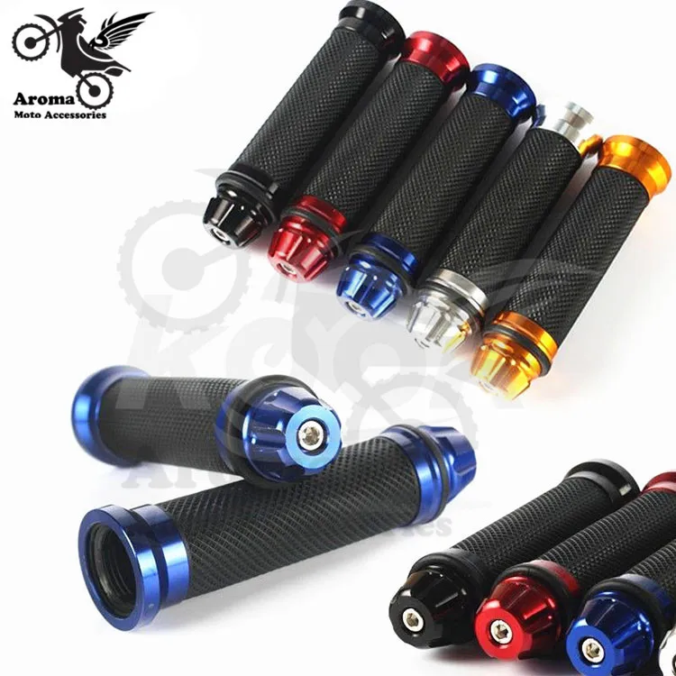 free shipping blue Rubber aluminum motorcycle Grips Scooter Hand Grips