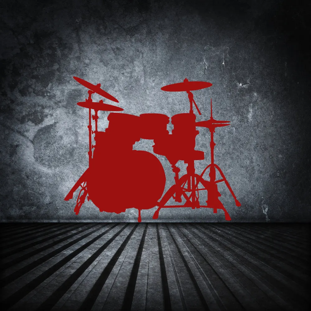 Yoyoyu Wall Sticker Drum Set Home Decoration Music Bound Cymbals