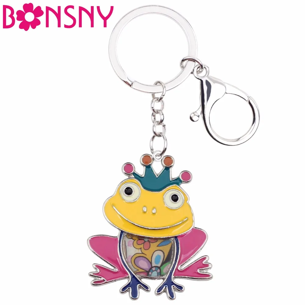 Женский эмалированный ключ в форме лягушки Bonsny подарочные брелки для девочек