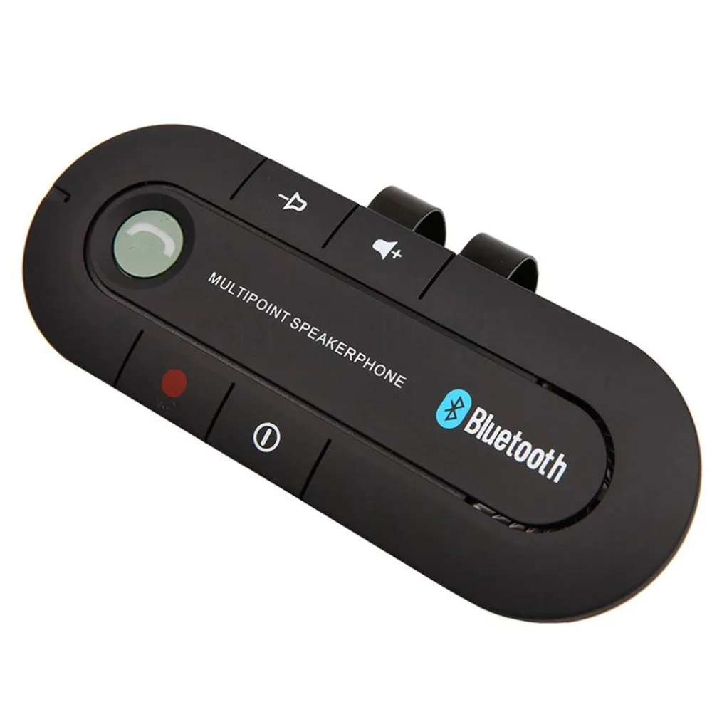2021 Bluetooth-compatible Handsfree Car Speaker Phone MP3 Music Player Sun Visor Clip Speakerphone With Car Charger