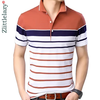 

2020 Brand Casual Summer Striped Short Sleeve Polo Shirt Men Poloshirt Jersey Quality Mens Polos Tee Shirts Dress Fashions 32504