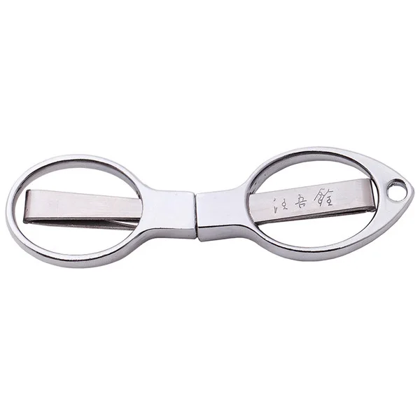 

double ring design stainless steel folding scissors eight shape foldable pocket scissors student snipping shear fish scissors