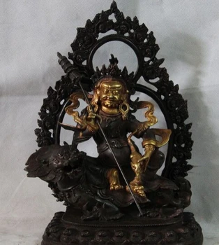 

song voge gem S1146 14 Tibet Copper Bronze Temple Vaishravana Yellow Jambhala Wealth Buddha Statue