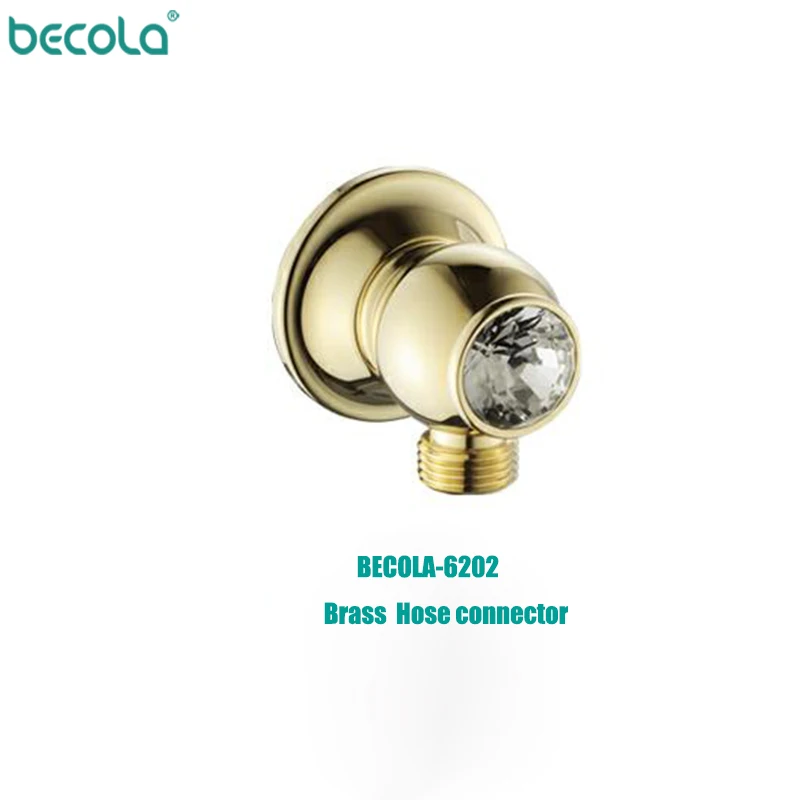 BECOLA High Quality New Chrome Bathroom Faucet Accessories Rose Gold Brass Wall Mounted Shower Hose Connector Wall Elbow Unit
