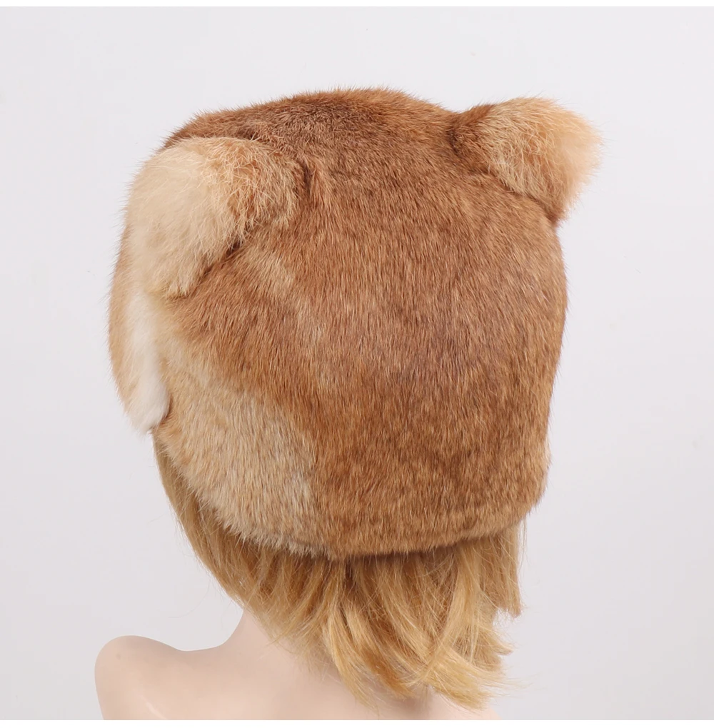 Новое поступление, женская шапка из натурального кроличьего меха, зимняя теплая меховая шапка из натурального кролика, милая шапка из натурального меха для девушек