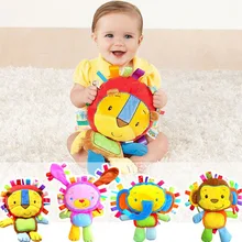Baby Plush Toys 2016 Hot Sale Plush Toys With Rattles BB Device Appease Dolls Monkey Elephant Lion Rabbit Drop Shipping HT2734