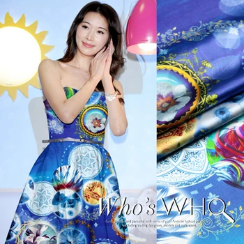 

2016 Cotton Fabric Tulle Rolls Wide-format Digital Inkjet Printing Heavy Silk Fabric Stretch Satin Clothing Material Elusive