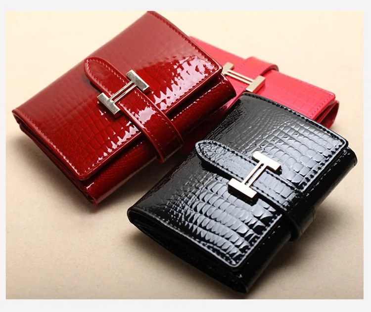 

Red Small Leather Women Wallet Female Coin Purse Female Short Women Purses