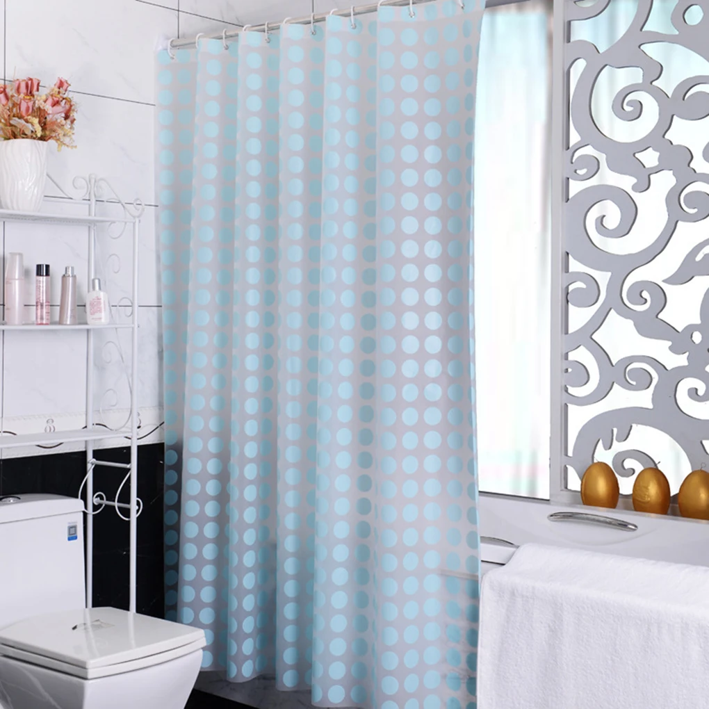 Dot PEVA Fabric Shower Curtain Water and Mildew Resistant Bath Curtain Blue/Pink