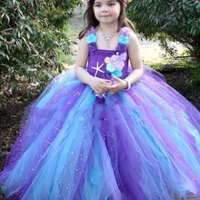 Новое платье-пачка «Королева ведьмы» для девочек, детское длинное платье из тюля «кроше», бальное платье с бантом, детский карнавальный костюм, платье Вечерние праздничная одежда