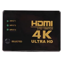 Высокое качество 4 к* 2 к 3 входа в 1 выход HDMI Коммутатор HDMI концентратор разветвитель ТВ переключатель Ultra HD для HD ТВ ПК для PS3/Xbox360