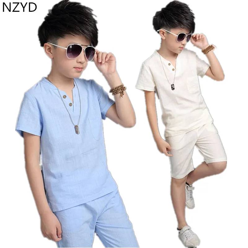 

Summer Boy New Children's Clothing Suit 2017 Pure Cotton Short Sleeve + 5 Minutes Pants Casual Breathable Kids Clothes 2psc Set