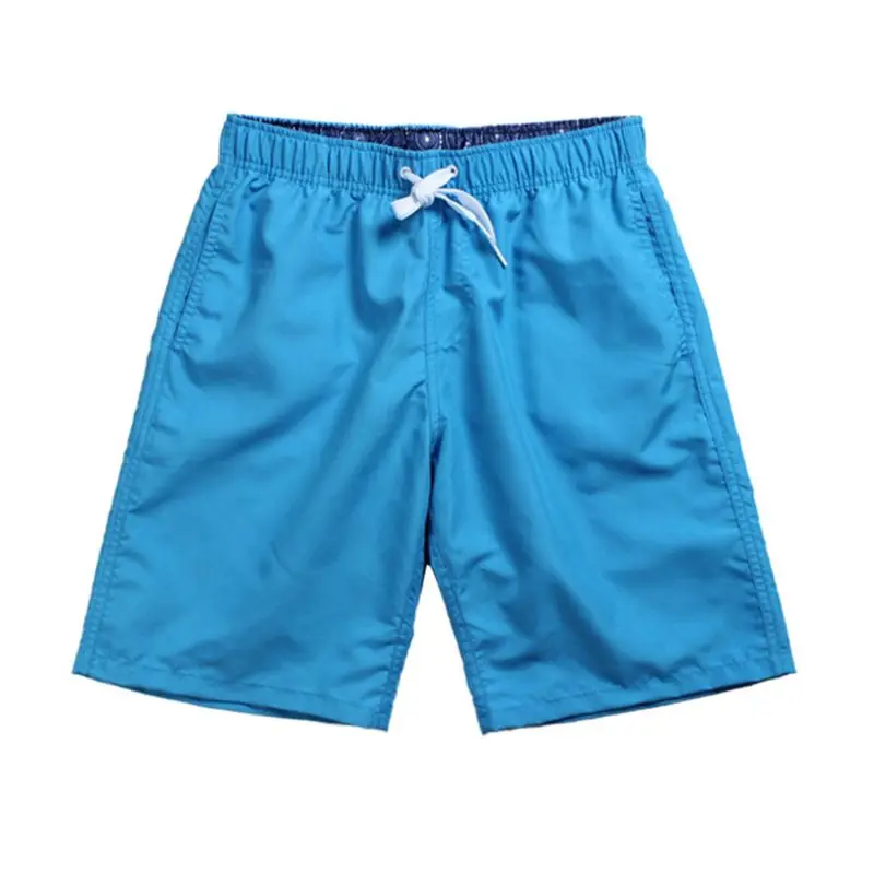 Мужские водонепроницаемые плавки однотонные быстросохнущие спортивные пляжные шорты для серфинга регулируемая плата на шнурке Брюки с карманами - Цвет: Синий