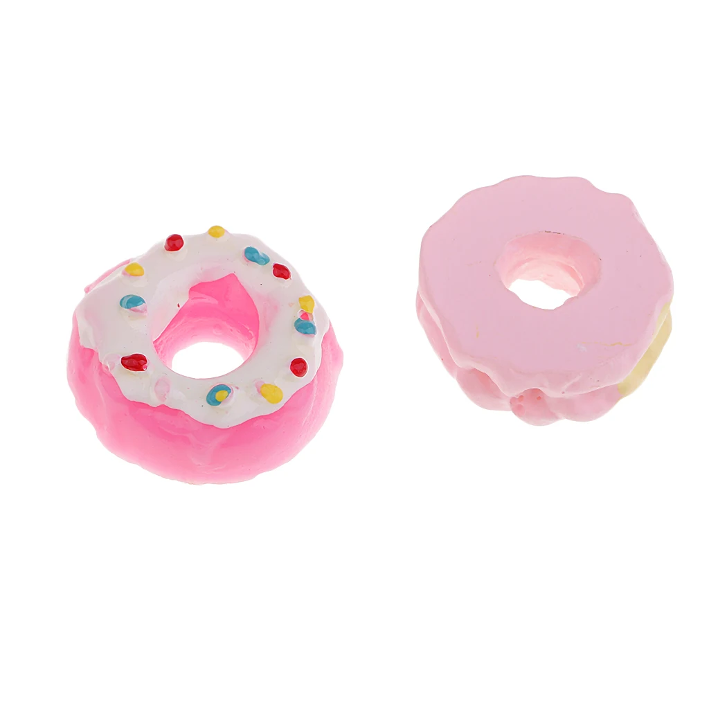 20Pcs Resin  Kawaii Doughnut Flatback Applique Embellishment DIY Crafts Scrapbooking Charms Phone Case Decoration