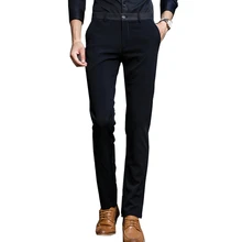 Однотонные костюмы брюки для девочек для мужчин бизнес повседневное стрейч S мотобрюки черный и синий Мужские штаны Азии размеры 28-38