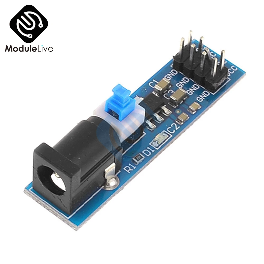 

AMS1117 5V AMS1117-5v Power Supply Module Self-locking Switch Output Voltage Interface Power Indicator DC Jack Module