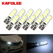 Gzkafolee 10 шт Габаритные огни t10 w5w led поворотов 12 V парковка Авто лампы тормоз с клиновым разжимом яркий белый Лицензия лампочки