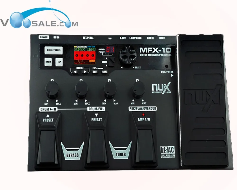 NUX MFX 10 мульти эффекты гитарная педаль эффектов 55 эффект 72 предустановки ЖК