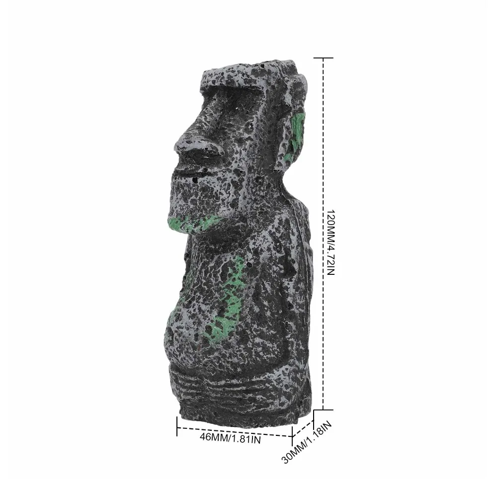 Пасхальный остров Каменная Статуя Имитация древних римских портретных аксессуаров Украшение для аквариума из смолы 13 см X 6 см X 6 см