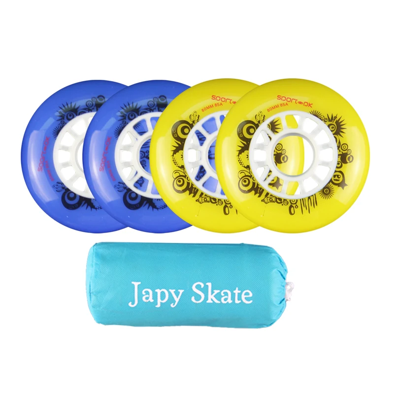

Japy Skate 85A Inline Skates Wheels With ILQ-11 Bearings Slalom Brake Roller Skate Tires For Street Sliding Free Skating Patines