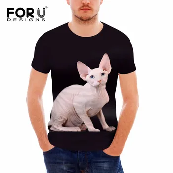 

FORUDESIGNS Brand Designer Men Women T Shirts 3D Sphynx Printed Top Tees for Male High Quality Streetwear Hip Hop Tees Wholesale