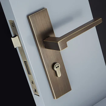 

1Set 3 Colors/European Style Brass Door Lock Simple Interior Door Handles Anti-theft Room Safety Furniture Gate Lock JF1967