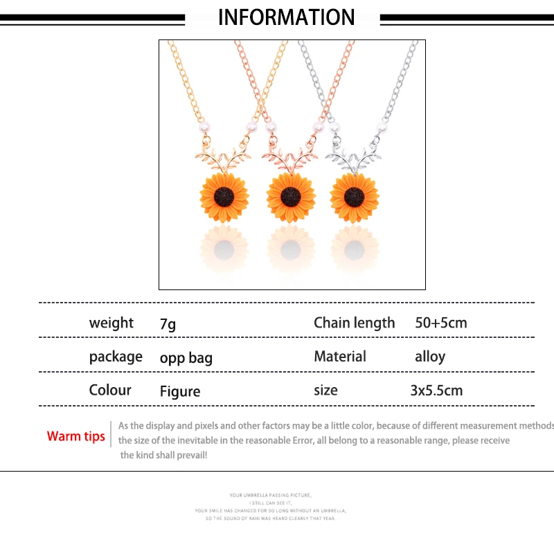 Новое модное ожерелье с подсолнухом и жемчугом, ожерелье с подвеской в виде листьев солнца, ожерелье для девочки, три цвета, ювелирное изделие, подарок