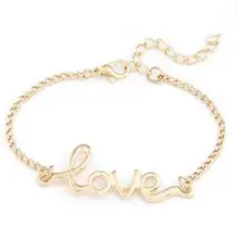 Модный браслет с буквами индивидуальность 3 цвета звено цепи браслеты для женщин Pulsera вечерние подарки 2B008