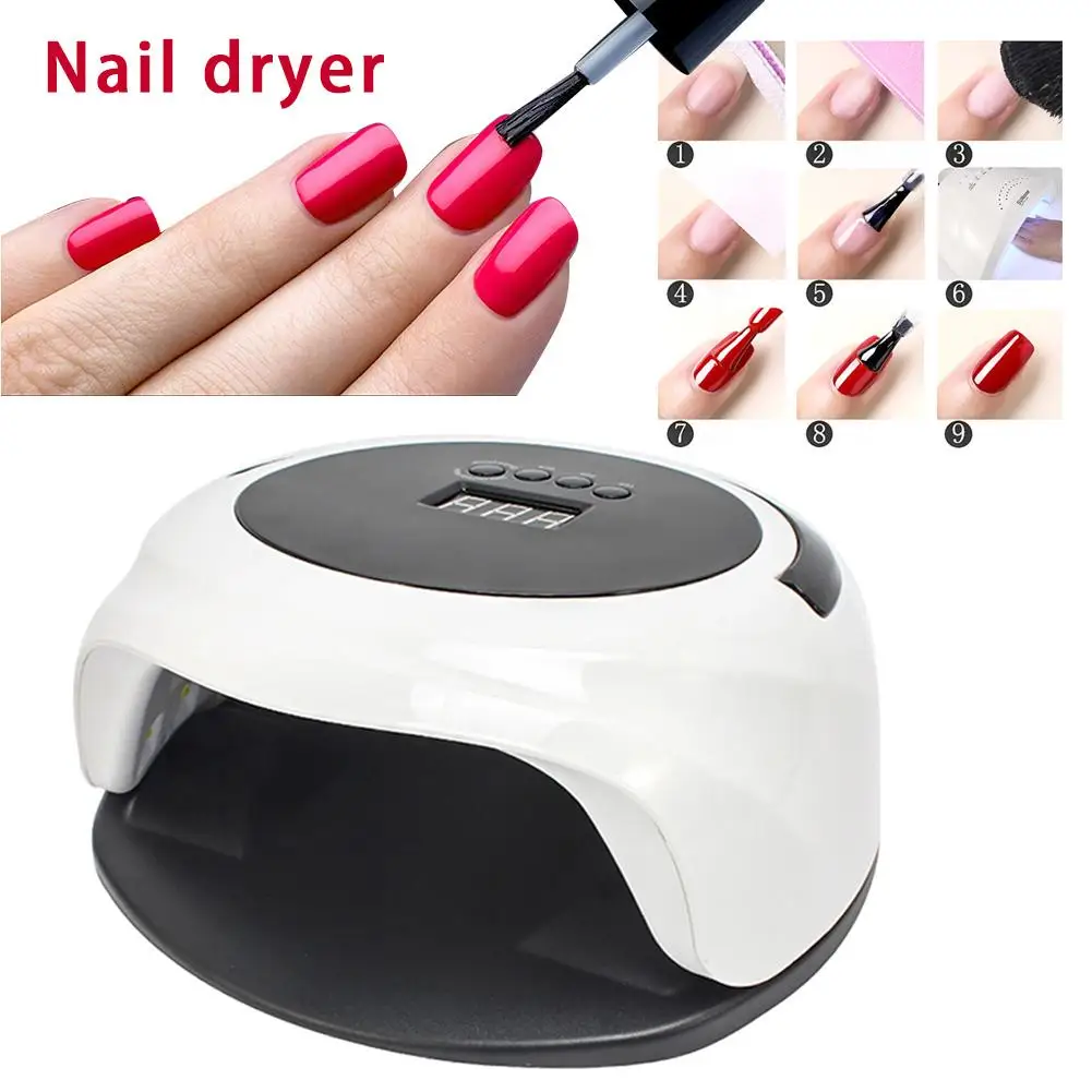 

75W UV Led Nail Gel Curing Lamp, Smart Time Memory Function Finger Hold Design Auto on/off Professional Nail Gel Machine for Hom