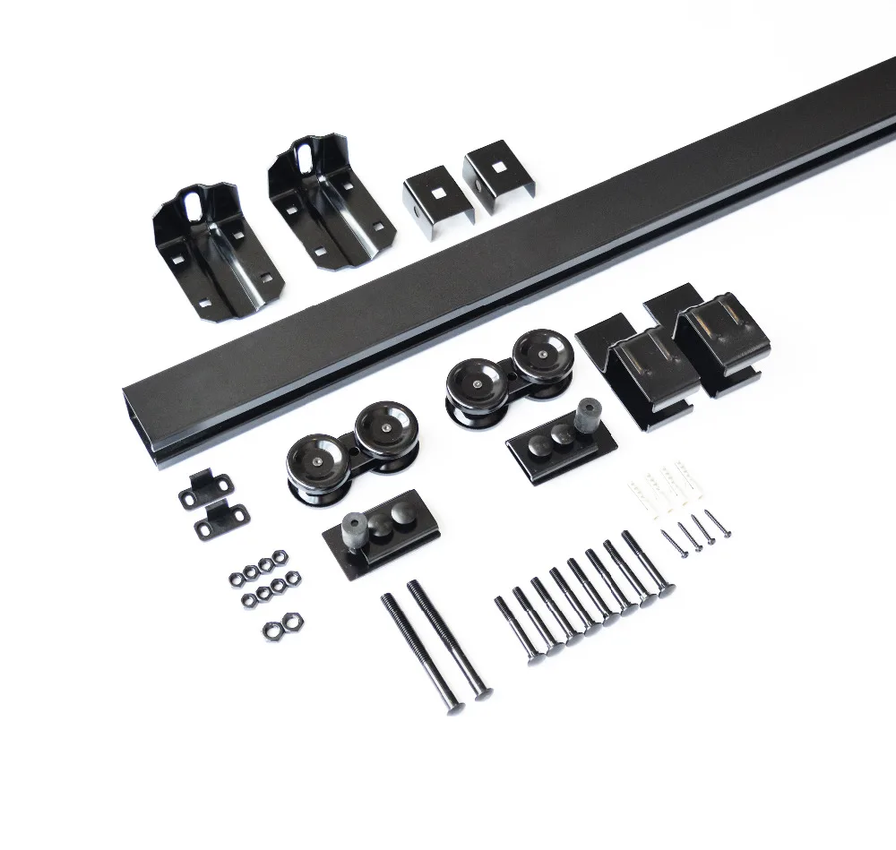 Discount DIYHD 5FT 8FT Smooth Black Box Rail Heavy Duty Barn Door