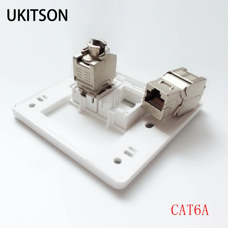 Лицевая панель CAT6A RJ45 с двумя портами для подключения к Интернету 10 Гб LAN| |