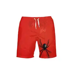 Черный паук Для мужчин шорты 3D принт Для Мужчин's Фитнес доска красные шорты Modis на брюки уличная пляж Купание шорты Для мужчин 2018
