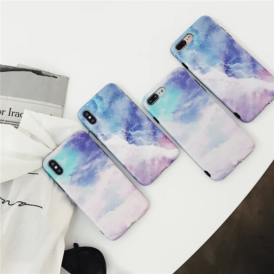 Dream starry sky couple Phone case for iphone cover X XR XS Max silicon coque iPhone 7 plus 8 6 6s puls Back Cover | Мобильные