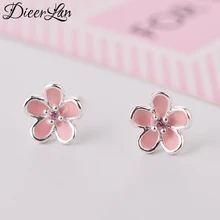 Новые поступления стерлингового серебра 925 розовый цветок Серьги для Для женщин Горячие Модные украшения стерлингового-серебро-ювелирные изделия Pendientes