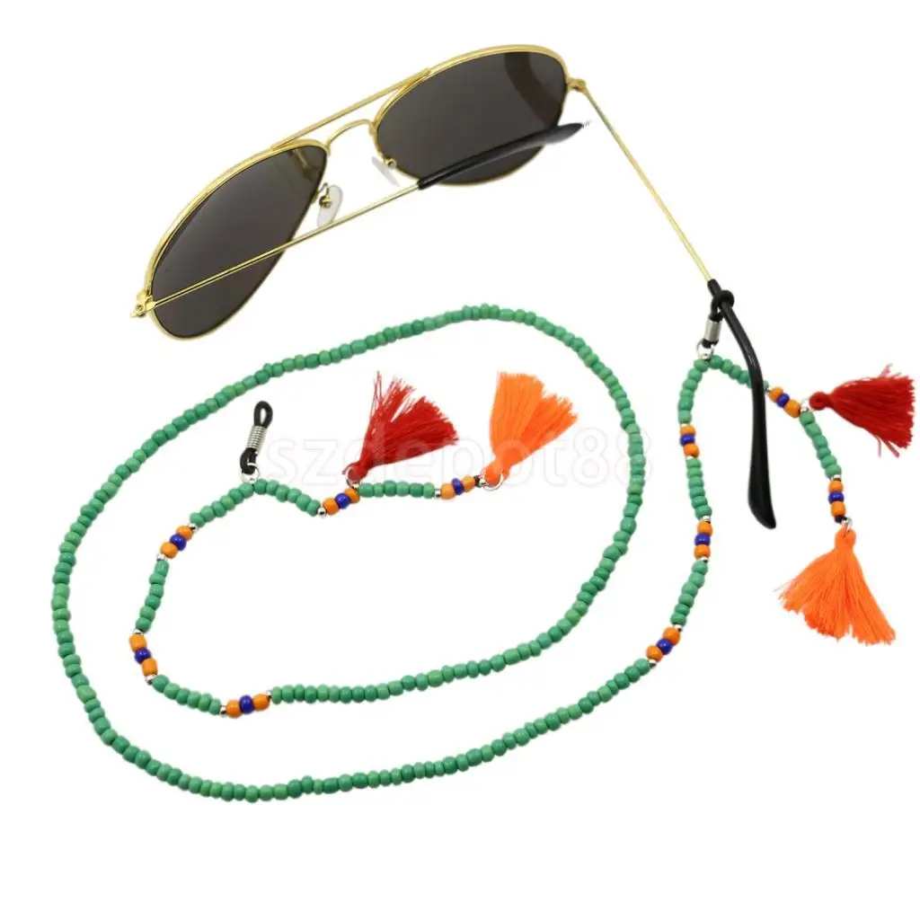 Солнцезащитные очки шеи шнур ремешок очки стеклянная бусина шнурок держатель цепи винтажное этническое ожерелье