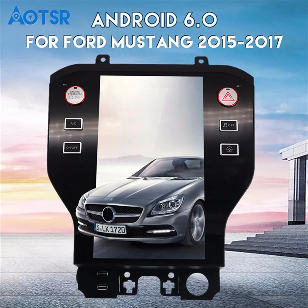 Автомобильный мультимедийный плеер Tesla style 11 8 дюйма бигскрин Android 6 0 4 ядра для Ford