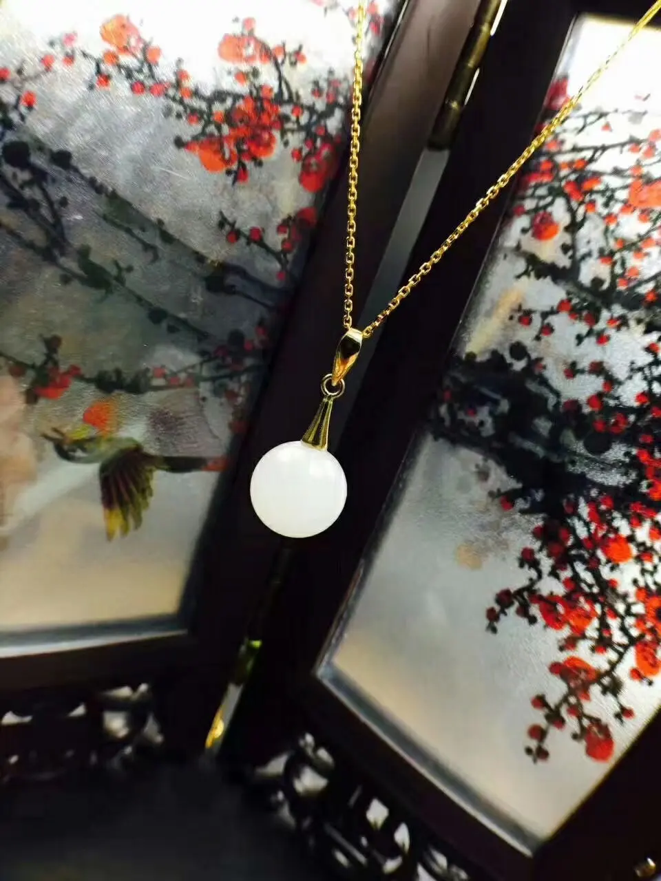 SHILOVEM, 18 k, желтое золото, натуральные белые подвески из яшмы, серьги, ожерелье, классический прекрасный женский Рождественский подарок, yztz1010hby