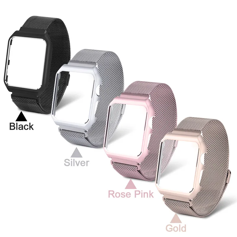 

For Apple Watch Band Milanese Loop Stainless Steel Magnetic Belt Shockproof Protective Bumper Case Replacement Strap For iWatch