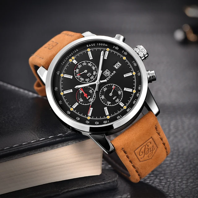 BENYAR Fashion Chronograph Sport Mens Watches Top Brand Luxury Quartz Watch Reloj Hombre saat Clock Male hour relogio Masculino 4