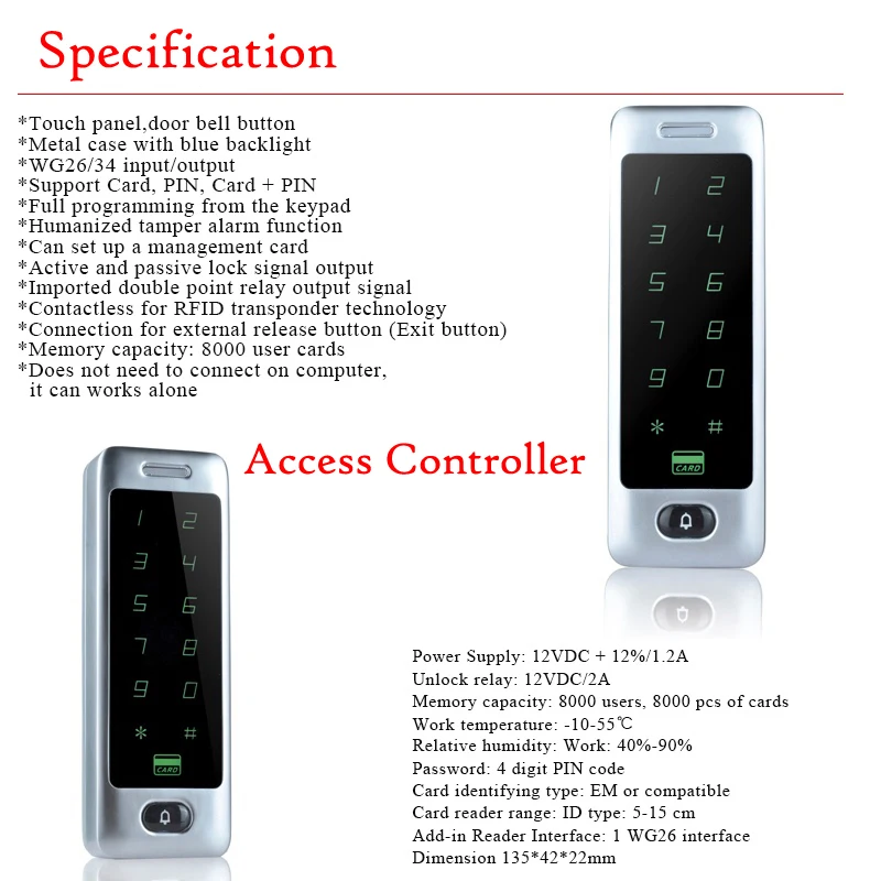 YoBang безопасности RFID система контроля допуска к двери комплект металлический контроль доступа клавиатура с 180 кг магнитный замок+ мощность+ 10 ключ карты