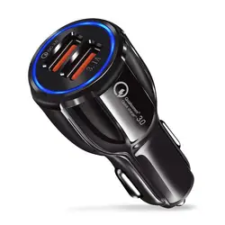 Shunkin автомобильное зарядное устройство Quick Charge 3,0 Dual USB Автомобильное зарядное устройство для мобильного телефона Qualcomm QC 3,0 Быстрая