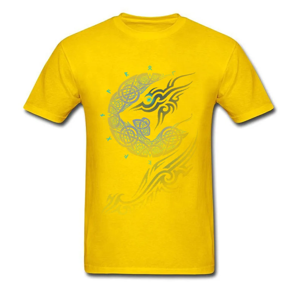 Cool RAGNAROK MOON Tops Shirt for Students Rife Thanksgiving Day Round Collar 100% Cotton Short Sleeve T-Shirt Casual Tees RAGNAROK MOON yellow