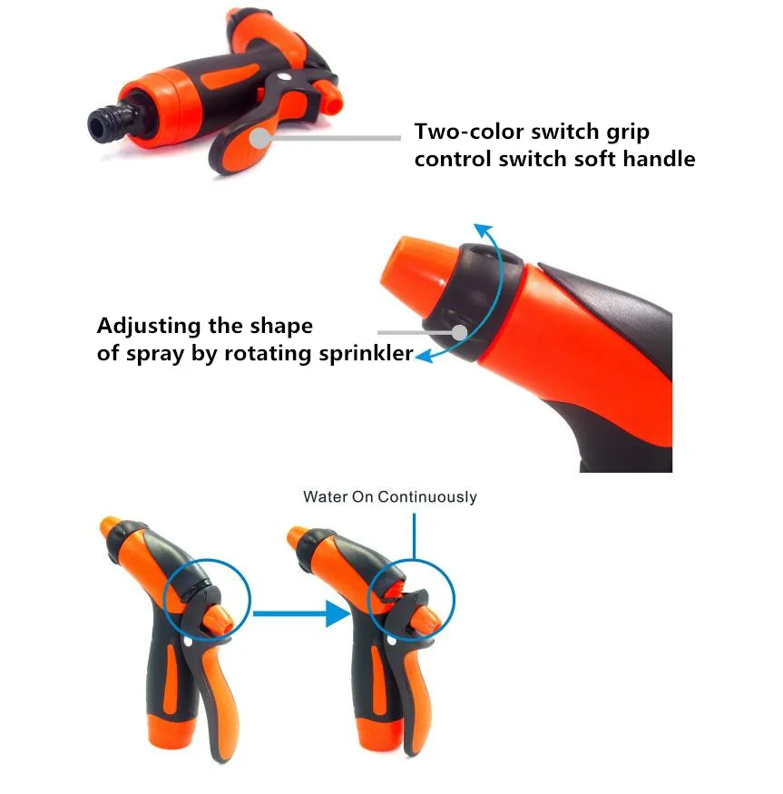 Пластиковая ручка сад Авто спрей для полива пистолет опрыскиватель Авто насадка для мытья сада принадлежности для орошения высокого давления