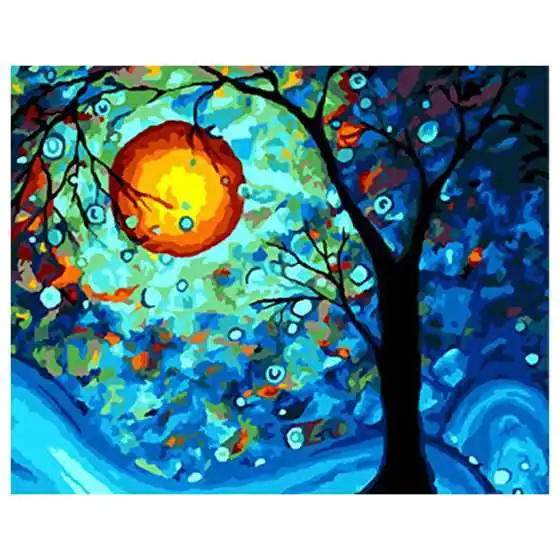

Diy Oil Painting Paint By Number Kit- Dream Tree by Van Gogh 16x20 Inch