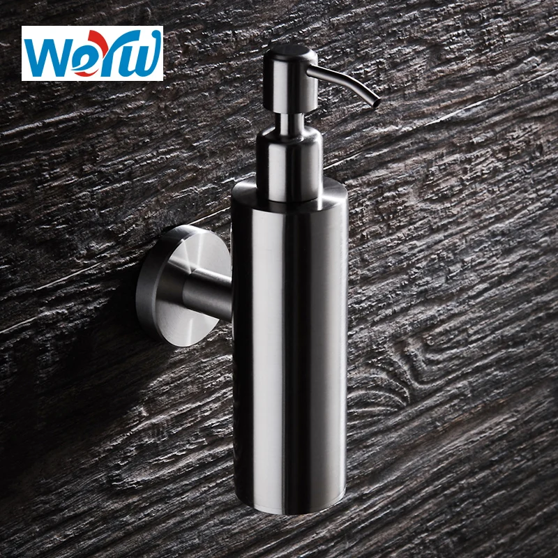 

Stainless steel Liquid Soap Dispensers For Bathroom Kitchen circular Bottle Replacement Hand Liquid Soap Dispensers Spray