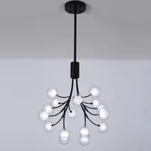 Design Led Lamp Modern Glass Chandeliers Lighting Living Room Bedroom Foyer White Light Fixtures Decor Home Black Metal Lustre white glass ceiling lamp modern design frosted glass shade light home collection lighting bedroom foyer doorway cloud lights