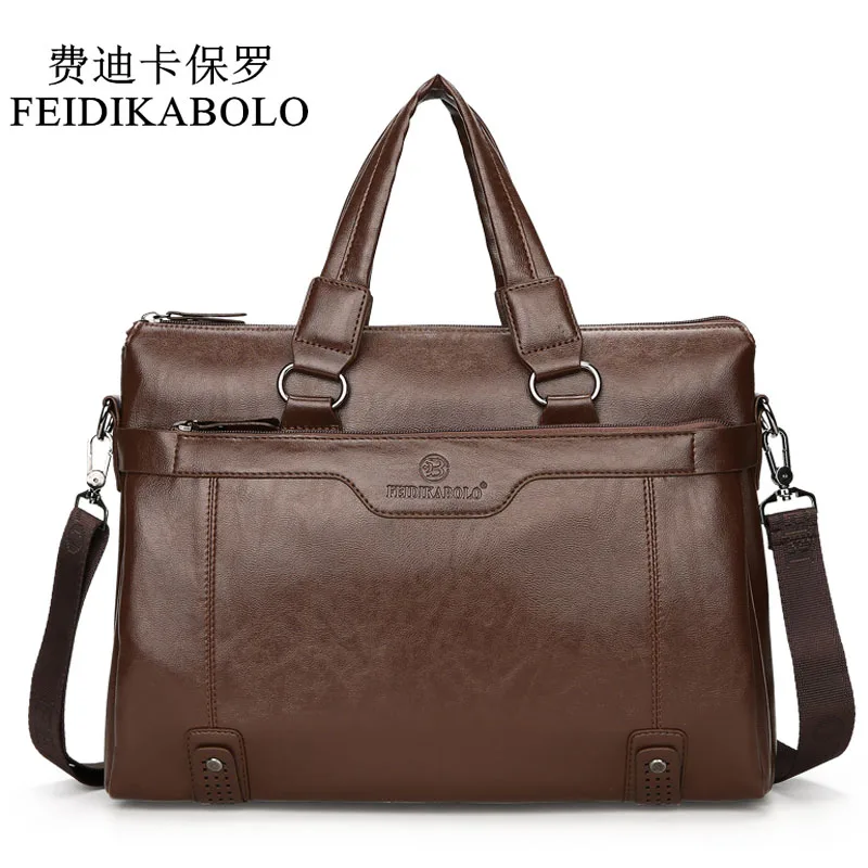 FEIDIKABOLO Luxury Brand Male Leather Bag Men Bags Men's Travel Bag Briefcase Crossbody Bags Business Handbags For Man Shoulderg