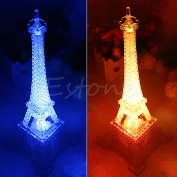 

1Pc Lovely Eiffel Tower Night Light Luminaria Cute LED Art Deco Lamp Desk Bedroom Decor Small Luminaria Mesa Lighting 2018