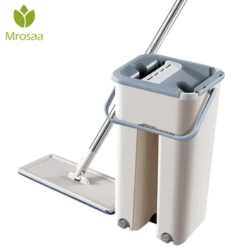 

Magic Cleaning Mops Free Hand Mop with Bucket Drop Shipping Floors Squeeze Flat Mop with Water Home Kitchen Floor Cleaner